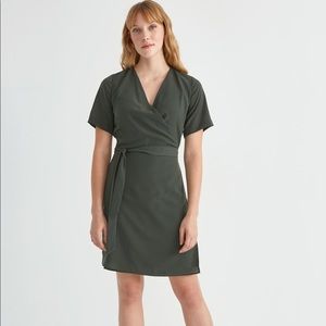 Frank and Oak Small Green Wrap Dress